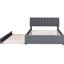 Lit plateforme tapissier avec lit gigogne simple TG et lumières à DEL énergie, molleton gris, grand-887617490-887617493