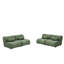 Green Modular Living Room Sofa – Stylish Chenille Fabric Sofa With 70-Degree Reclined Backrest And Cylindrical Pillows-1039181362
