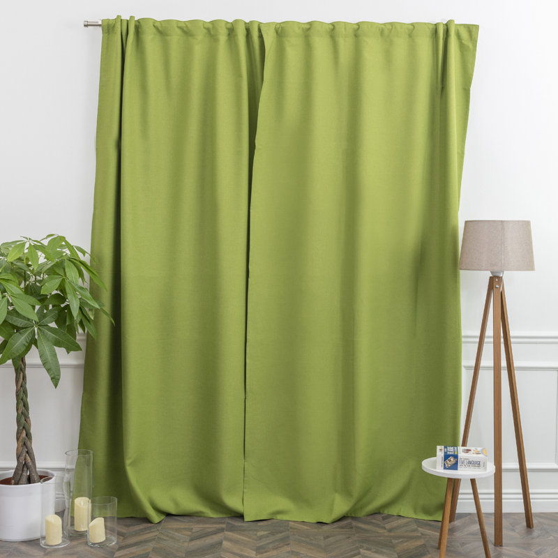 Room Darkening Single Curtain Panel, 130cm W x 295cm H, Green