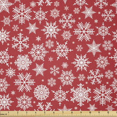 Depace Snowflakes with Christmas Season in Wintertime Multi-Purpose Fabric