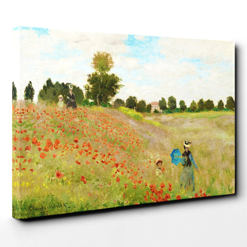Poppy Field by Claude Monet - Wrapped Canvas, 70cm H x 100cm W