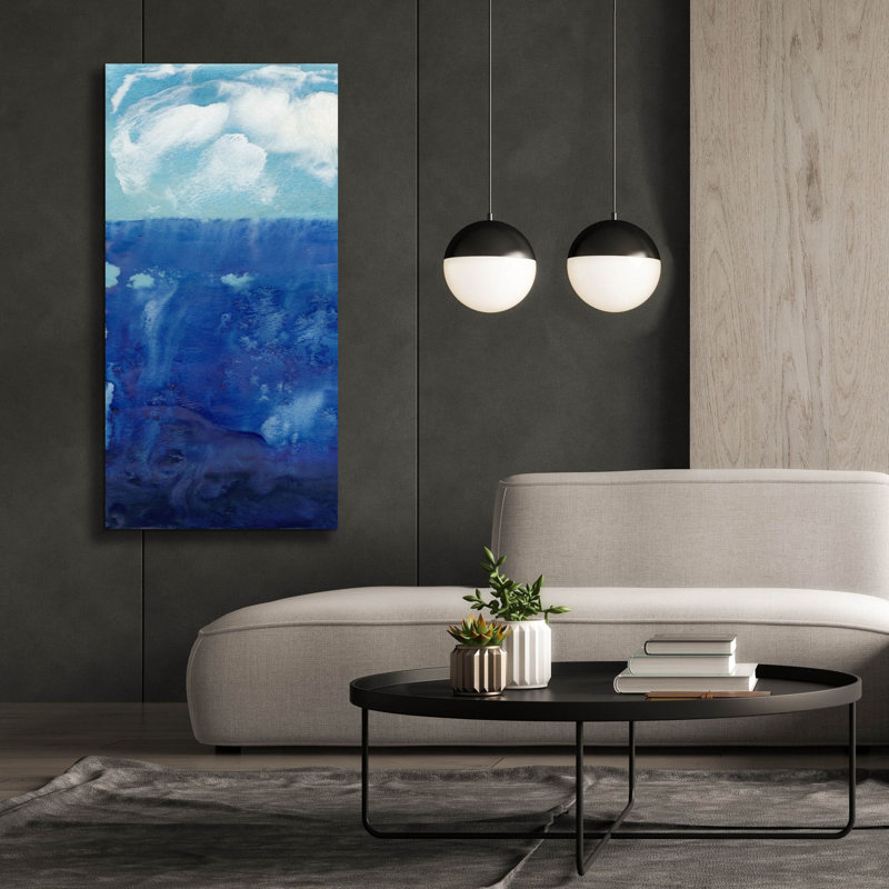  «Deep Blue 1» par Alicia Ludwig, art mural sur toile, H 60 po x l 30 po