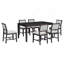 Ensemble de salle à manger rétro 7 pièces, 1 table rectangulaire en bois avec 6 chaises rembourrées pour la salle à manger et la cuisine-1919642239