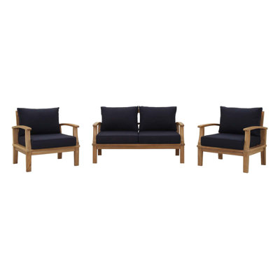 Marina 3-piece Outdoor Patio Teak Sofa Set