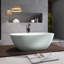 61'' Modern Freestanding Bathtub Resin Stone Soaking Bathtub Solid Surface Tubs With Overflow And Pop-Up Drain,Turquoise Green-125133973