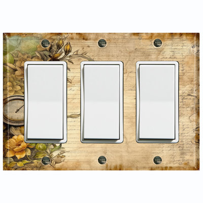 Nature Themed 3 - Gang Rocker Standard Wall Plate