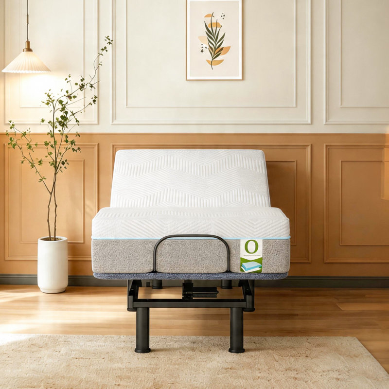 Base de lit de massage réglable Smart, 3 modes avec minuterie, hauteurs de pieds réglables de 4 po / 8 po / 12 po, lit sans matelas