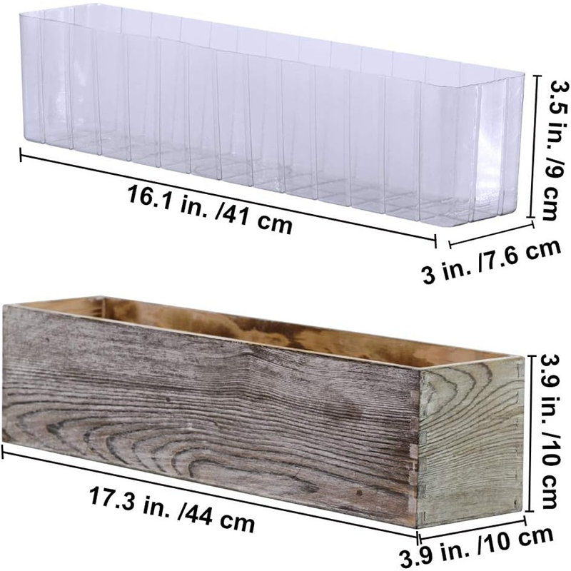 Boîte à fleurs en bois rectangulaire en bois