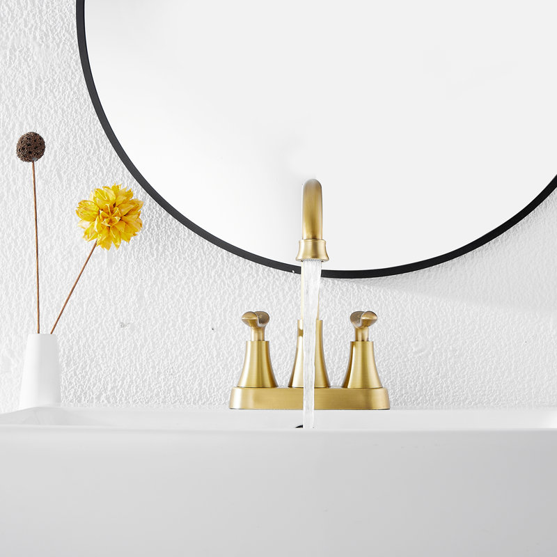 2-handle Bathroom Faucet with Drain Assembly, Antique Brass