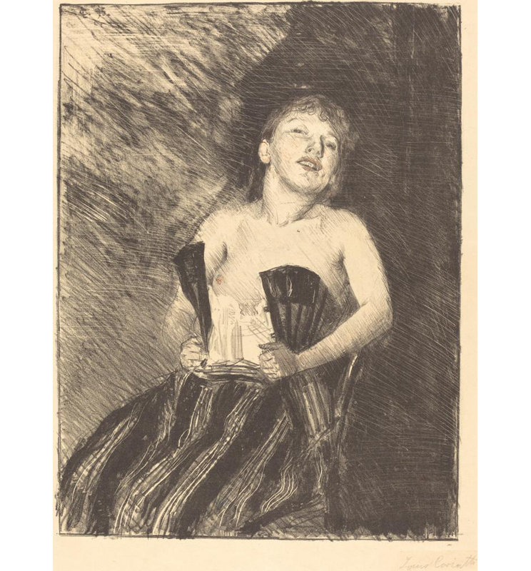 «Girl in a Corset» par Lovis Corinth - Art mural sur toile tendue avec châssis, H 48 po x l 33 po