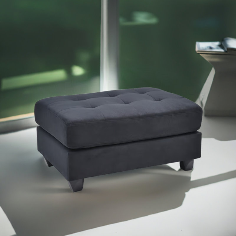 Canapé modulaire avec repose-pieds Radwa, Noir, noir, noir, noir