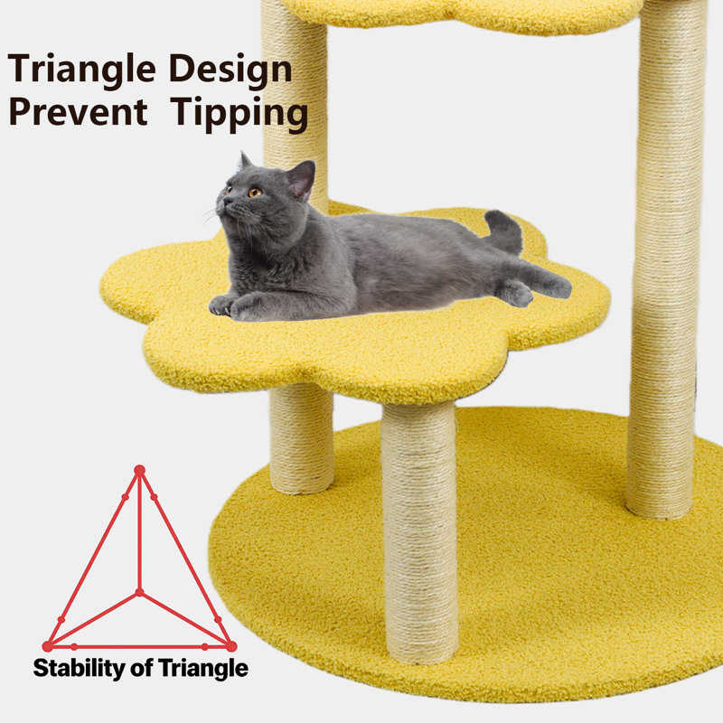 Arbre à chat avec perchoir amovible, poteaux à griffes à niveaux multiples, jouet suspendu