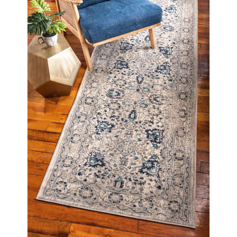 Tapis traditionnel de couleur kaki Alesund, Tapis de couloir 2 pi 7 po x 10 pi