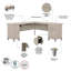 Ensemble de bureau d'ordinateur en L avec huche Magomed-679874590