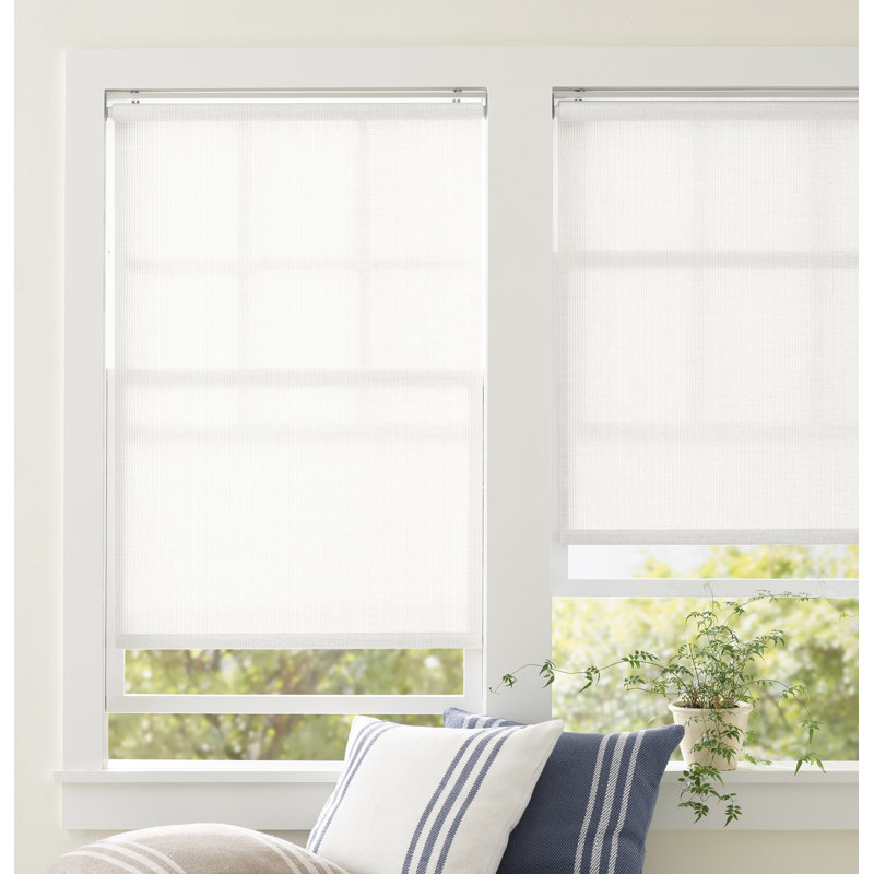 Rideau roulant sans fil Ridge, Blanc, L 29 po x L 72 po