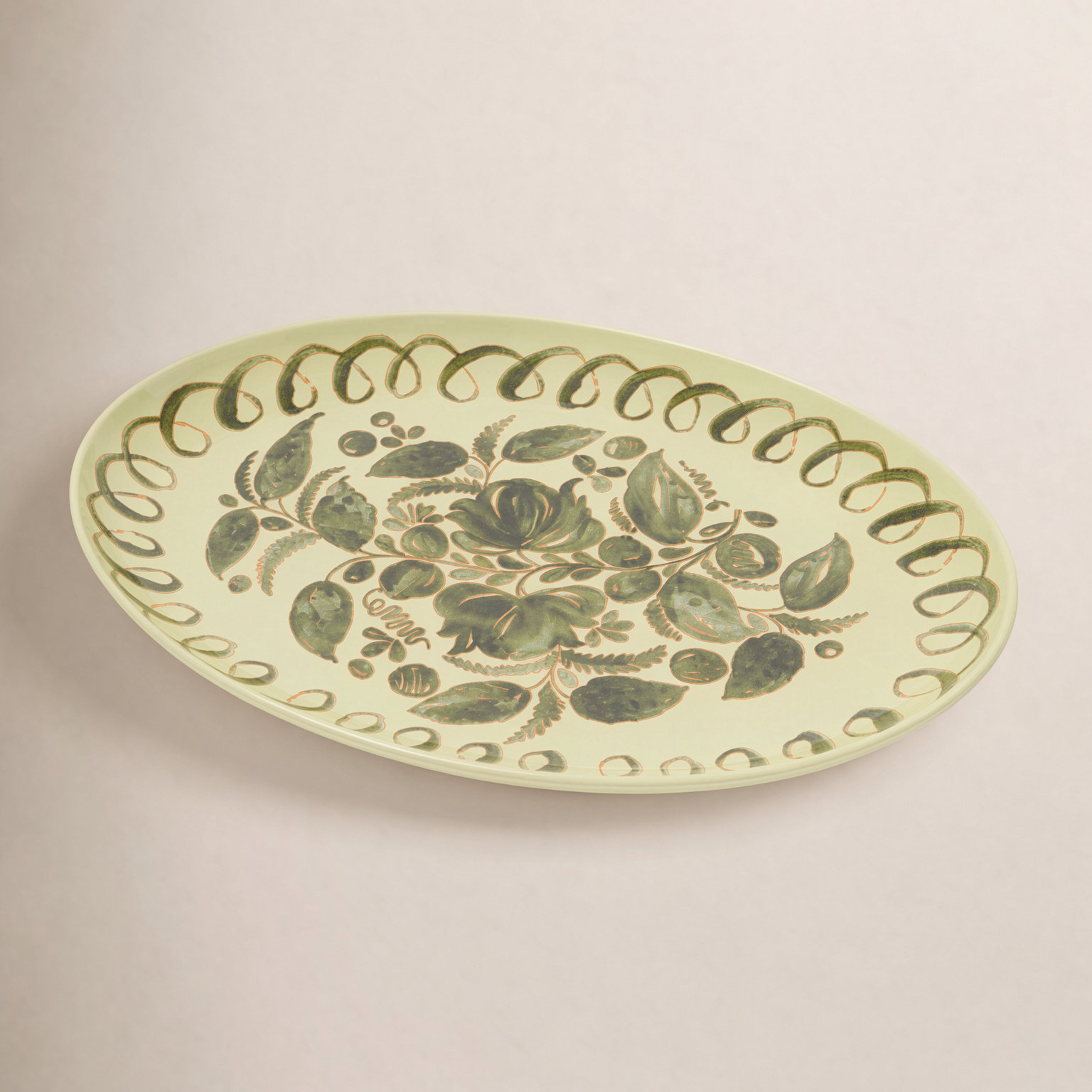 Oval Serving Tray, Lime