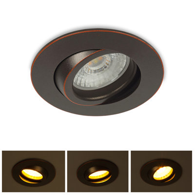 KnLnny Ware Oil Rubbed Bronze Gimbal Recessed Lighting 3 Inch 6 Pack with Junction Box,Adjustable Eyeball Recessed Lighting,7W 650LM,5 CCT Selectable