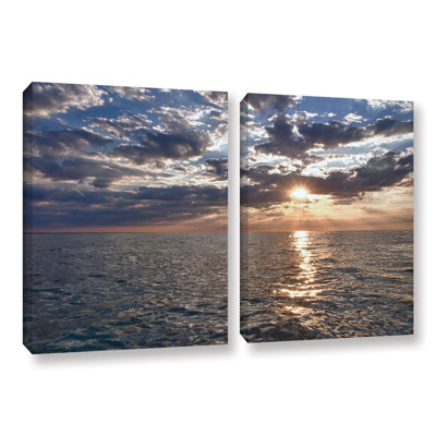 Lake Erie Sunset I by Dan Wilson 2 Piece Photographic Print on Wrapped Canvas Set -  ArtWall, 0wil009b2436w