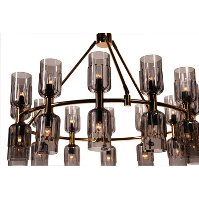 Escalade 24 - Light Dimmable Wagon Wheel Chandelier