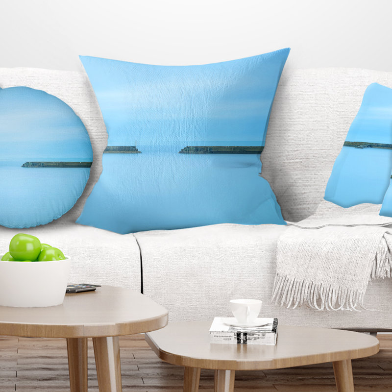 Coussin de pilier et escalier en béton seascape, 16 po x 1 po, Coussin décoratif