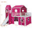 Lit mezzanine double avec tente coulissante et tour-198075066