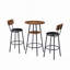 Ensemble de table de bar et de chaises 3 pièces, petite table de salle à manger pour 2 personnes avec rangement à 2 niveaux et 2 tabourets de bar rembourrés en polyuréthane pour la cuisine, la salle à manger, le salon, le bar et le coin café