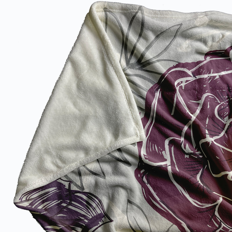 Campanella Floral Blanket, Grey