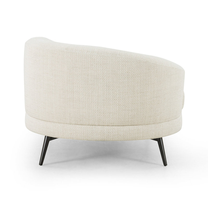 Carmela Upholstered Chaise Lounge, Left-Arm Chaise, Irving Taupe Polyester Blend, Carbon Black