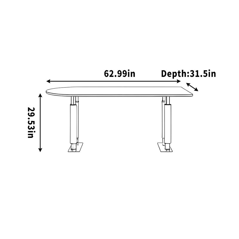 Maspeth Writing Desk, 29.53" H x 62.99" W x 31.5" D