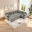 Canapé-lit convertible en forme de U avec méridienne de rangement, ports de chargement USB, porte-gobelets, accoudoirs multifonctionnels, revêtement en chenille de qualité supérieure et coussins amovibles - idéal pour les appartements et les petits -483238755