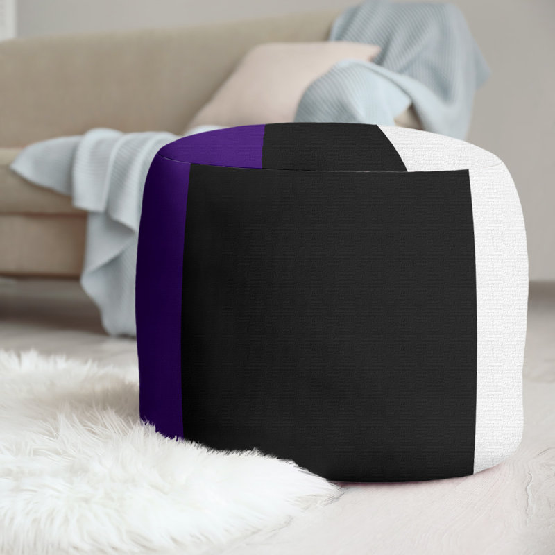repose-pieds rond 20,5", Mauve / noir / blanc