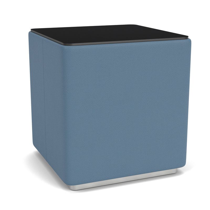 Table de salon avec plateau en stratifié Darsey, 20", Nuit noire, Argent; ouvert bleu carrière