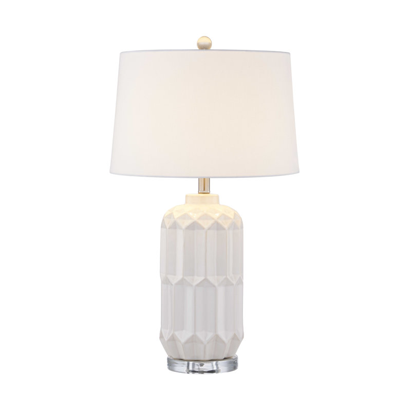 Lampe de table en céramique Kayja, Blanc