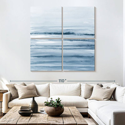 Brush Strokes In Shades Of Blue - Square
