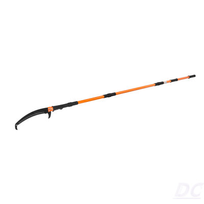 Manual Pole Saw, 4.46-26.4 Ft Extendable Tree Pruner, Sharp 65Mn Steel Blade, Lightweight Fiberglass Handle Pole, Two Double-Hook Saws For High Branch Trimming, Pruning Tool For Palms, Shrubs