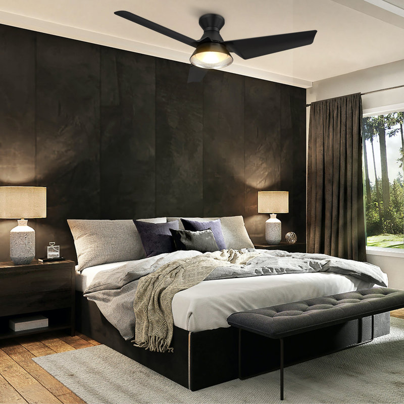 Ventilateur de plafond intelligent de 52 pouces avec télécommande Kreis, ensemble d'éclairage inclus, fonctionne avec l'assistant Google, Amazon Alexa et les raccourcis Siri.
