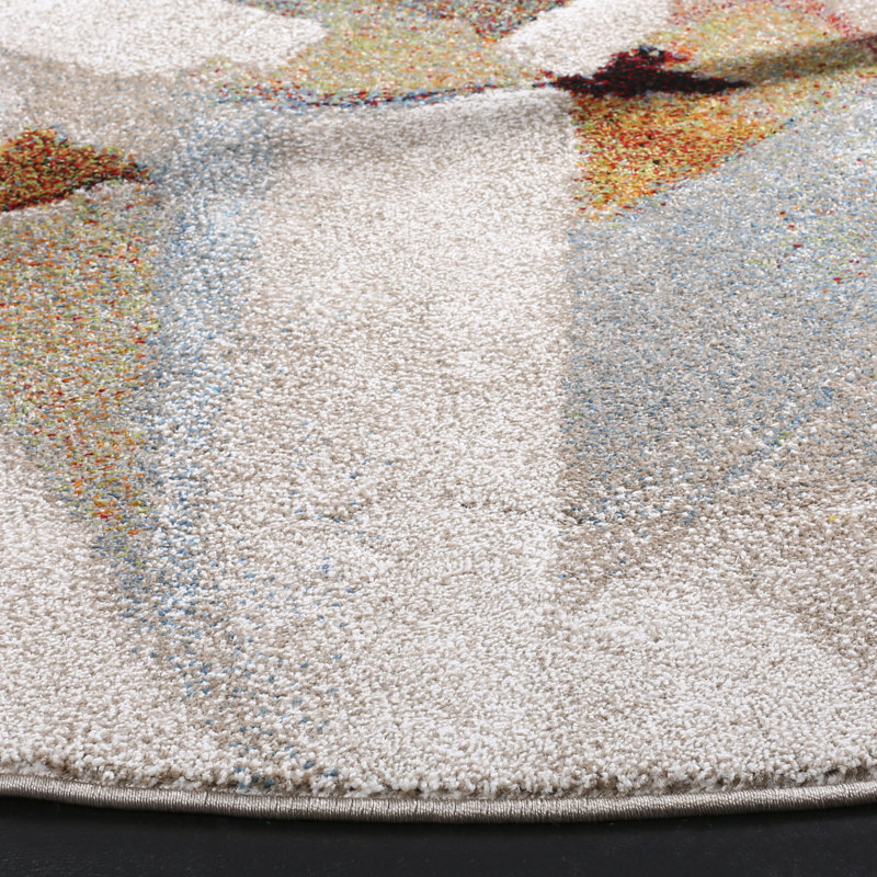 Geometric Shapes Area Rug, Round 201 cm