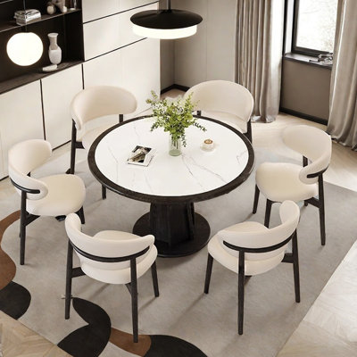Retro simple small family dining table and chair