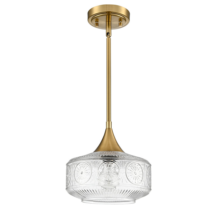 Gold Pendant Light with Clear Glass Shade
