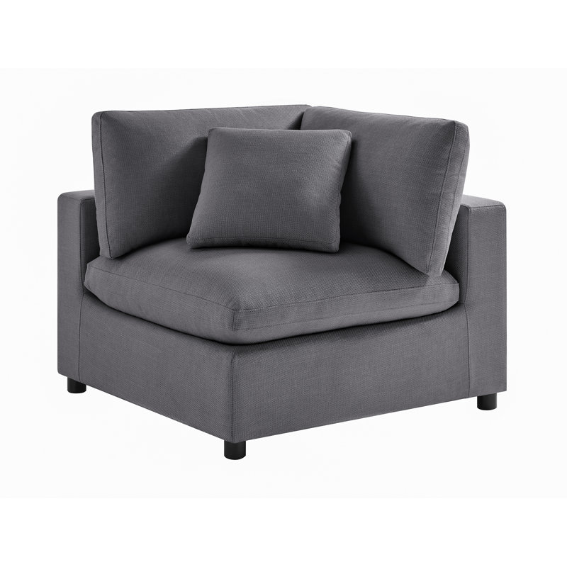 Chaise de coin Jazzmyne, Charcoal Polyester