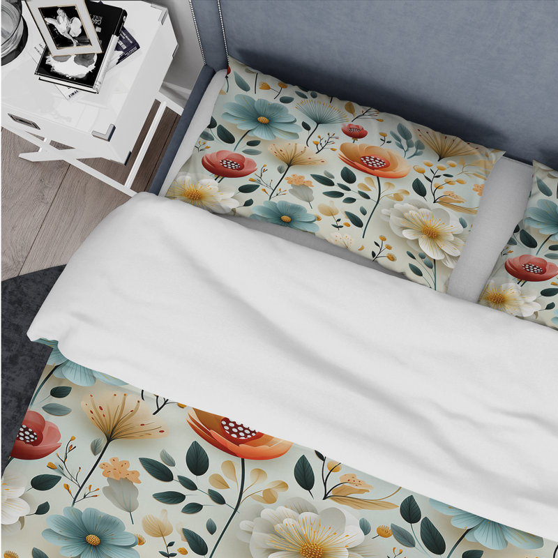 Literie rétro à couleurs pastel II, Housse de couette pour très grand lit et 2 très