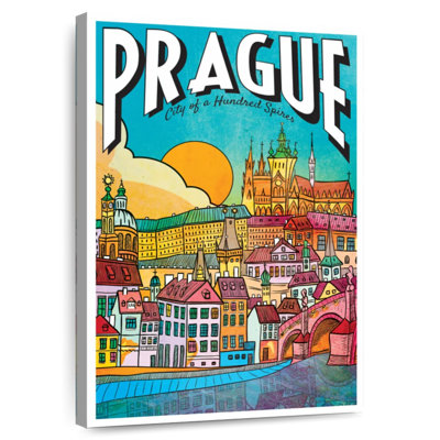 Prague City Tourism Vintage Poster