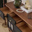Banc de rangement pour chaussures en bois massif noir et noyer
