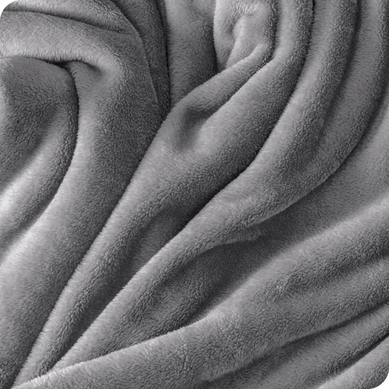 Bare Home Microplush Fleece Blanket - Fuzzy, Warm, Bed/Throw Blanket, Gray, Full