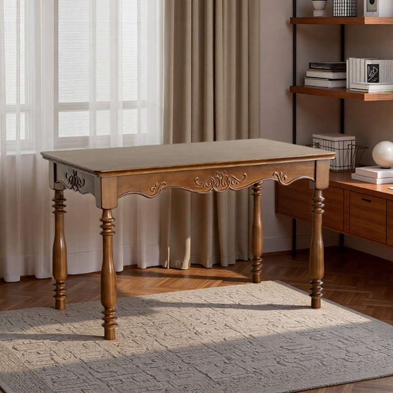 Bureau d'écriture en bois d'hévéa, H 29,52 po x l 47,24 po x P 31,49 po