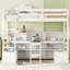 Lit mezzanine simple avec tablettes de rangement-111782783