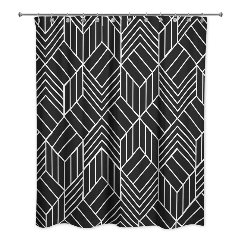 Geometric Shower Curtain, Black