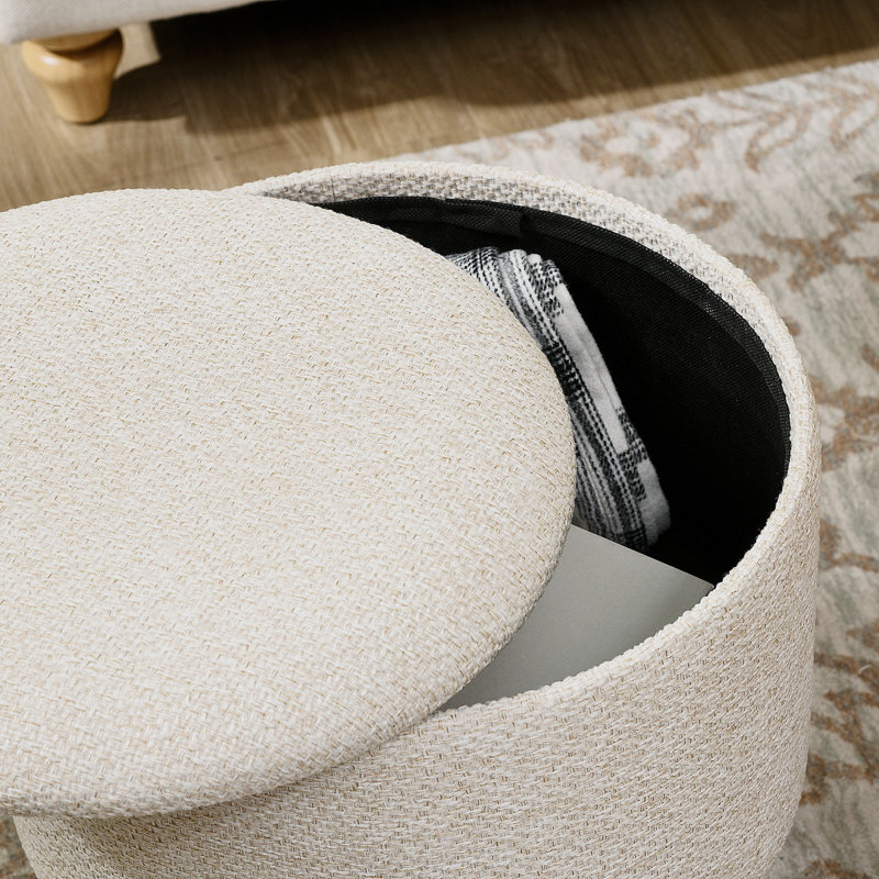 Tabouret de rangement rembourré en mousse Linen Feel