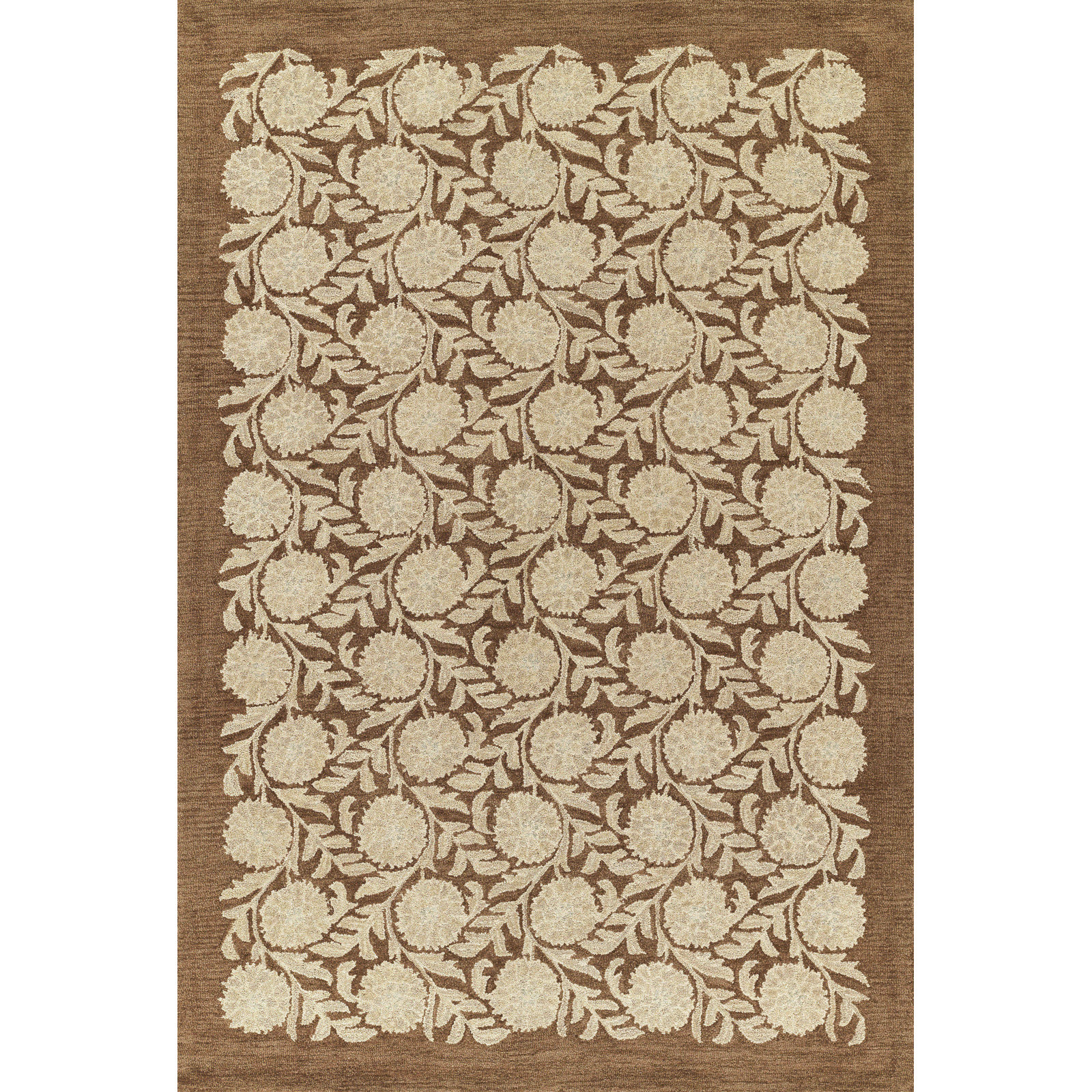 Eleanora Brown Hand-Tufted Floral Wool Rug, 3'6" X 5'6"