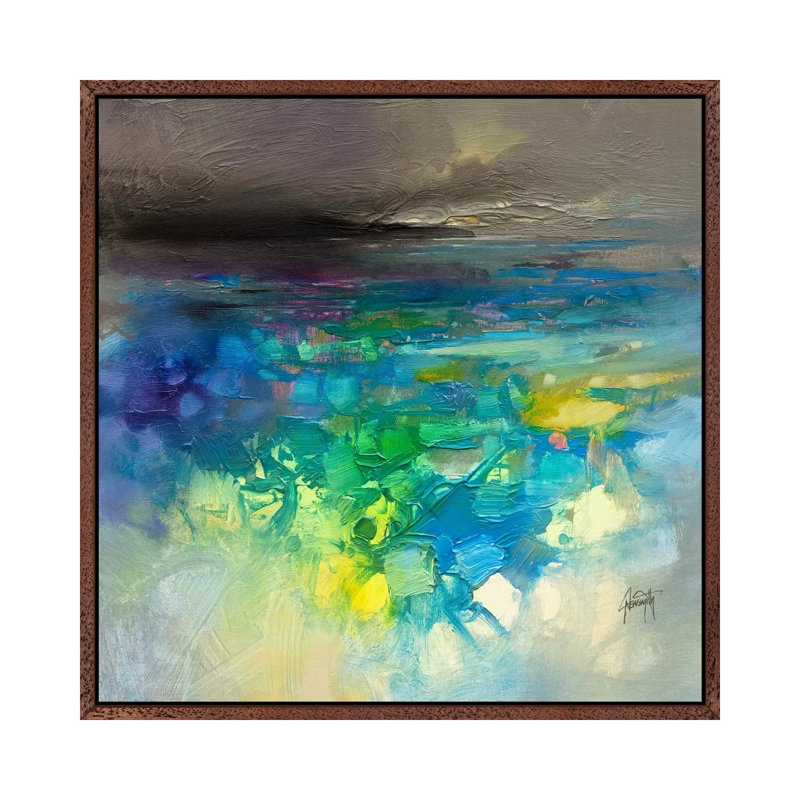 Fluid Dynamics II by Scott Naismith - Print on Canvas, Classic Brown Wood Framed, 45.72 cm H x 45.72 cm W